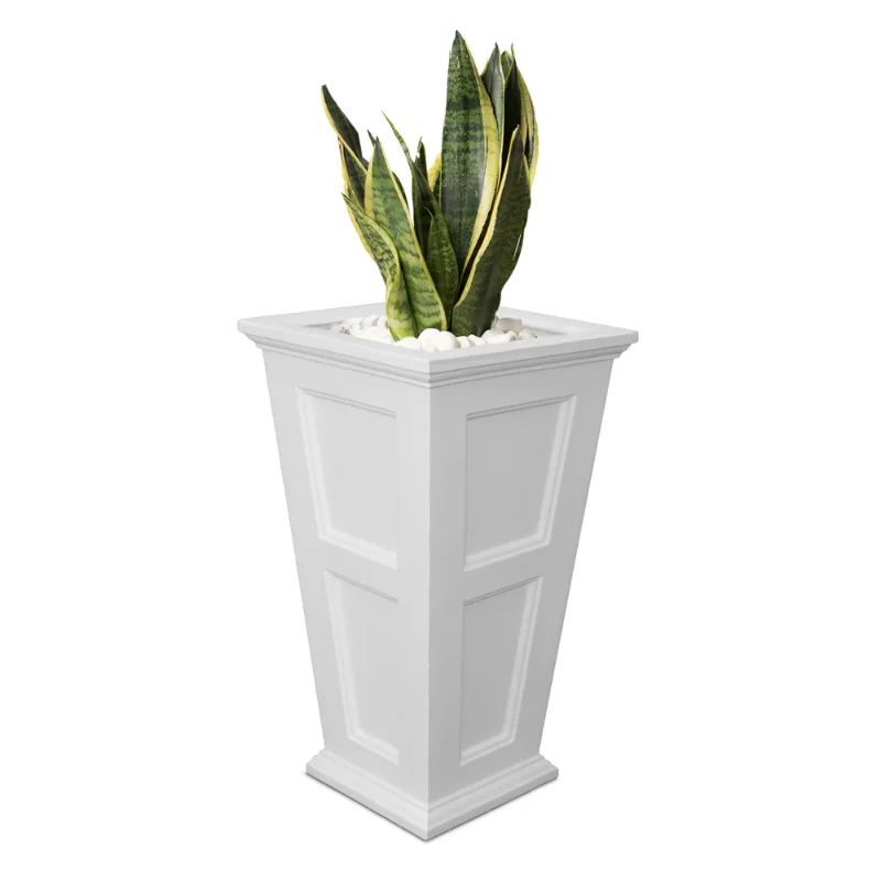 Mayne Fairfield 28in Tall Planter - Polyethylene Planter - White (5829-W) flowerpot  planters for indoor plants