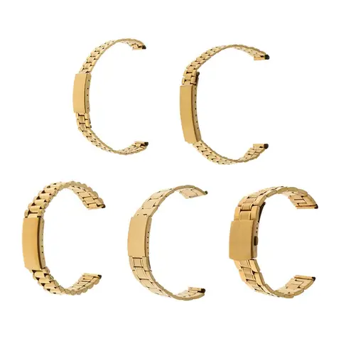 Женский и мужской золотой ремешок для часов из нержавеющей стали, металлический сменный браслет