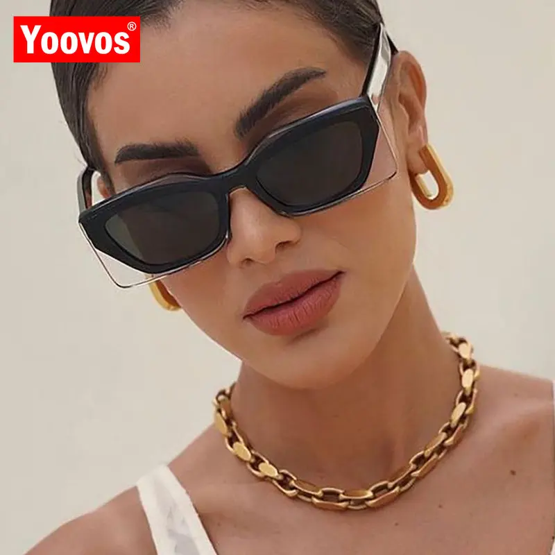 

Yoovos Новые солнцезащитные очки «кошачий глаз» Женские винтажные Квадратные Солнцезащитные очки Мужские Роскошные модные брендовые классич...