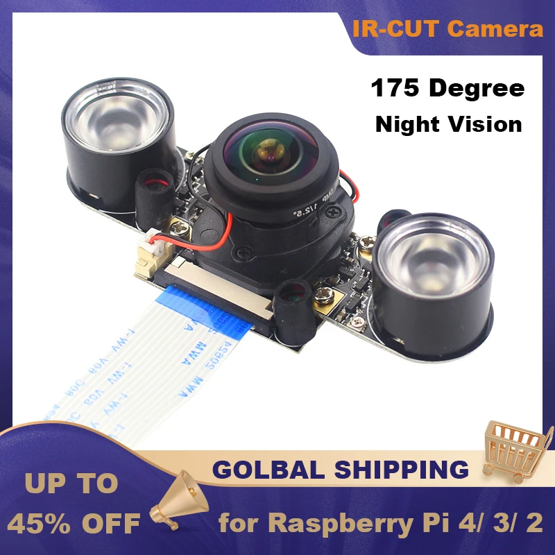 

Raspberry Pi IR-CUT Camera Module 5MP 1080P Webcam Automatically Switching Day Night Vision Camera for Raspberry Pi 4 4B 3B 2