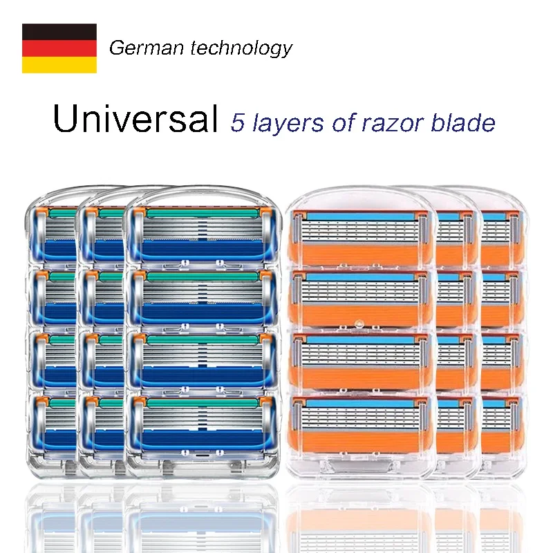 

Men Safety Manual Shaver Razor Machine Shaving Blades 5 Layer Cassettes With Hair Remove Compatible with General