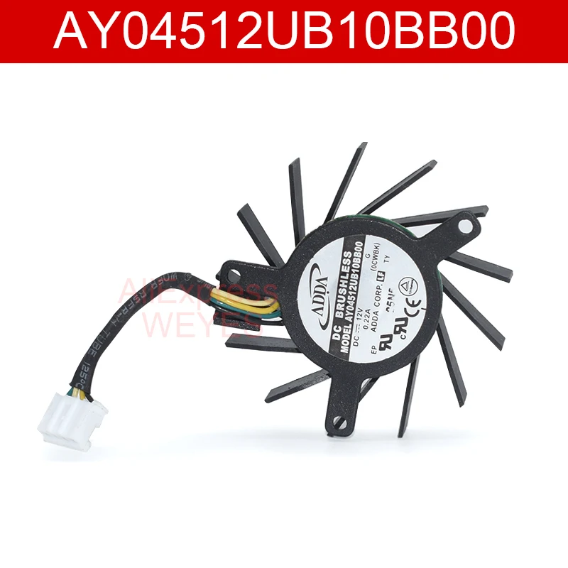 Подлинный четырехпроводной карточный вентилятор для AY04512UB10BB00, 12 В, 3,4 А, расстояние отверстия 3,4-2,6-4,4, диаметр см