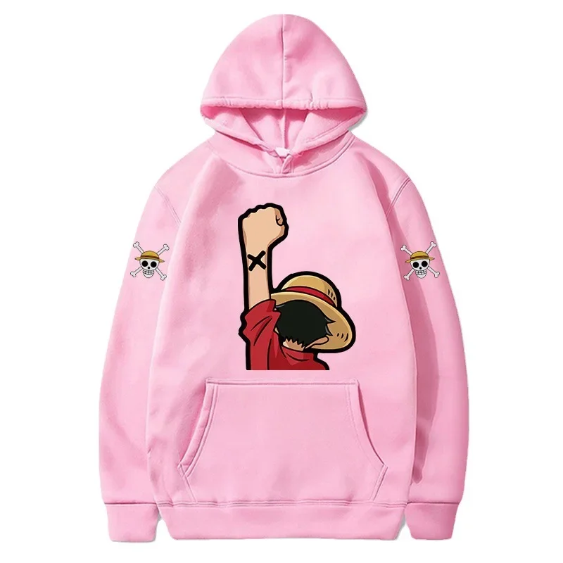 

The New One Piece One Piece Luffy Peripheral Pullover Hoodie Plus Fleece Men's and Women's Jacket Sweater Hoodie