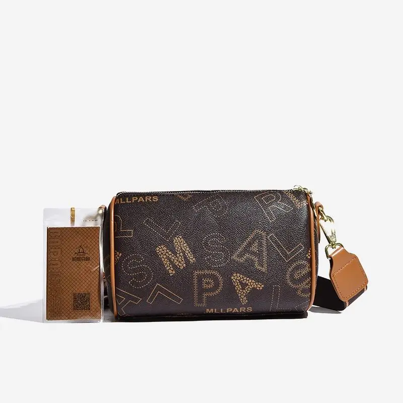 

New Letter Printing Crossbody Bags for Women Fashion Luxury Handbag Large Capacity Women's Cylinder Bag Female PU Shoulder Bag