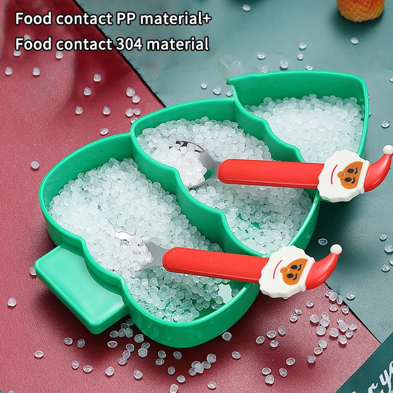 Пластиковая рождественская елка в форме конфет тарелка для сортировки еды