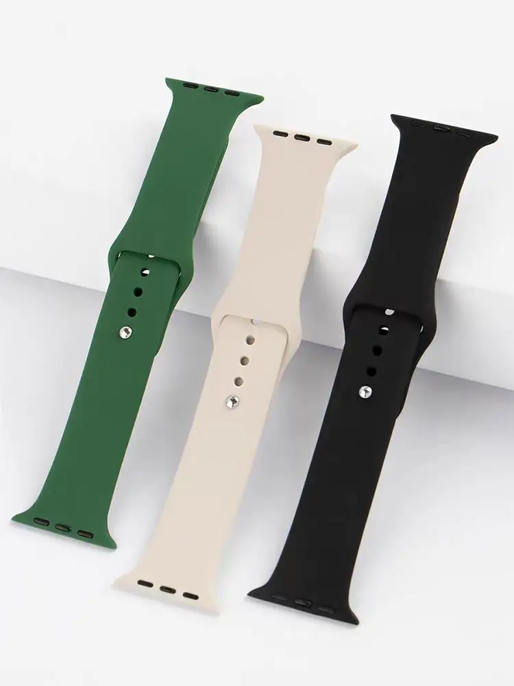 Силиконовые ремешки для Apple Watch Band 44 мм 40 45 41 49 46 42 браслет correa iwatch Ultra 2 series 7 se 3 4 5 6 8 9