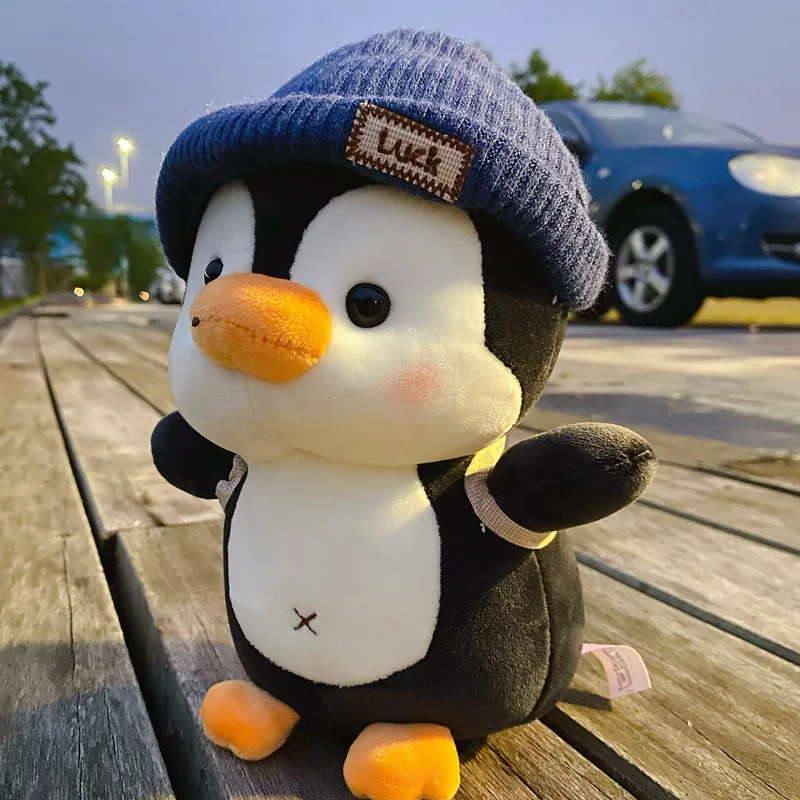 

Cute Cartoon Backpack Travel Penguin Doll Doll Doll Plush Toy Baby Comfort Gift Grabber Wholesale