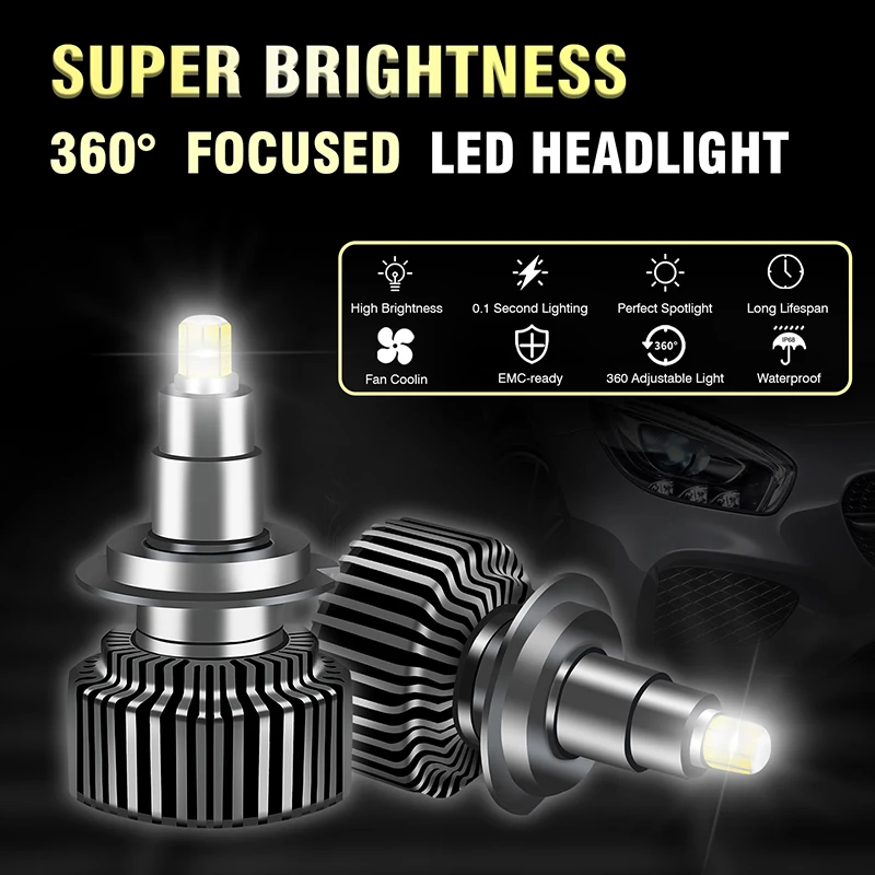 

H7 LED Canbus 360 Led Car Headlight Bulb Diode Fog Lamp For Auto 6500K