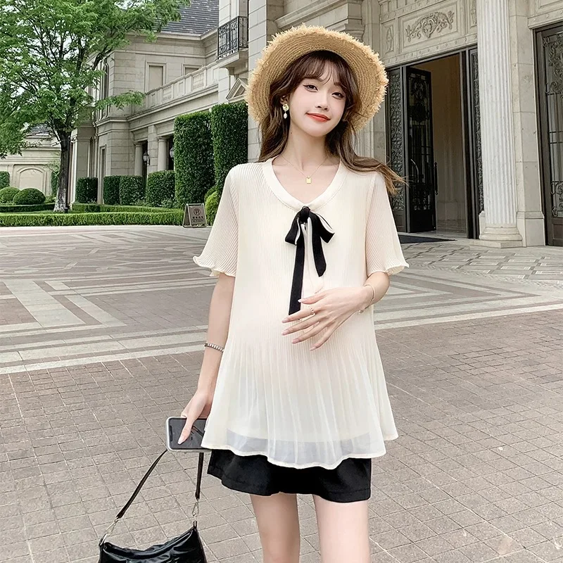 

Spring 2022 Maternity short sleeve shirt large size maternity dress2022