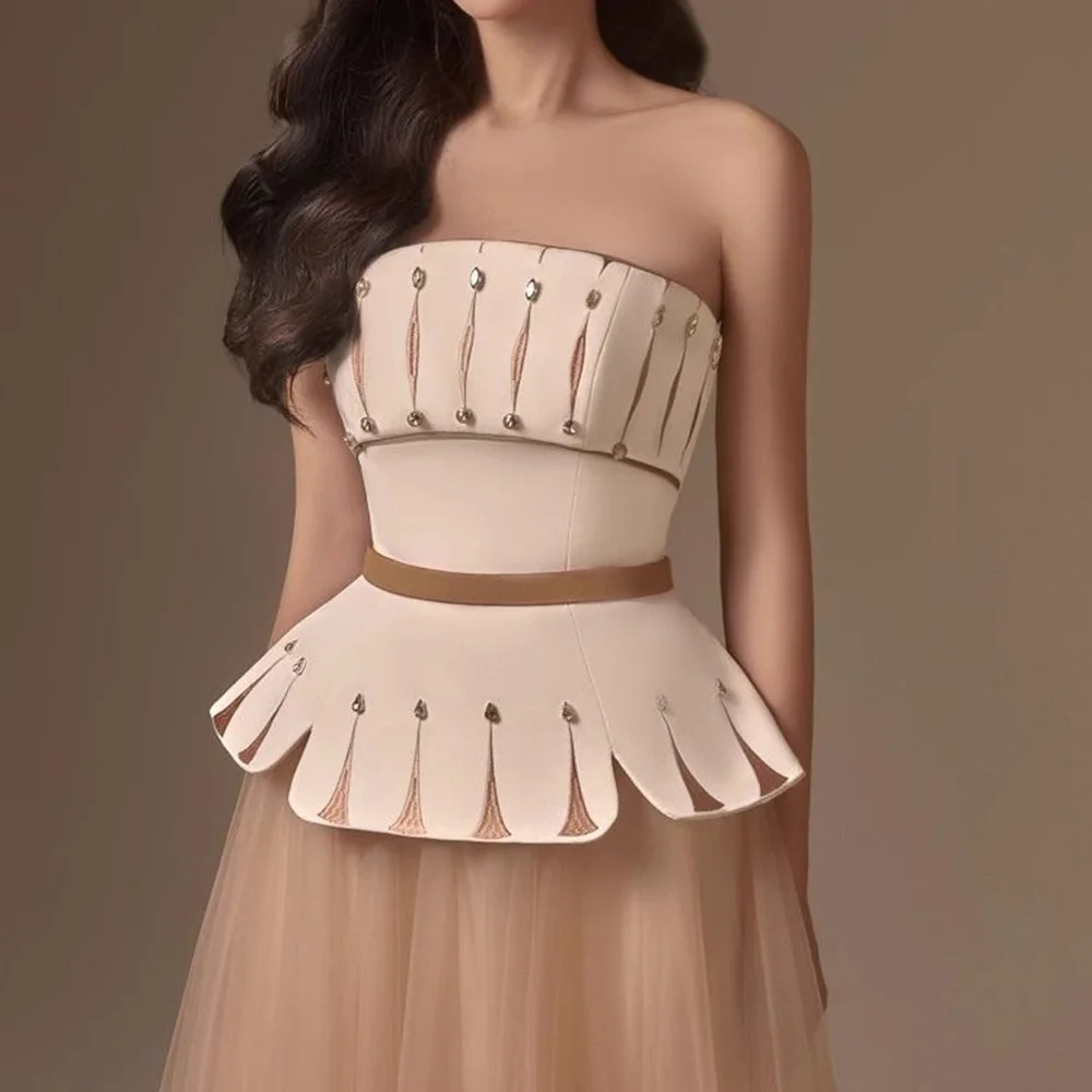 Женское длинное Сетчатое платье без бретелек с высокой талией