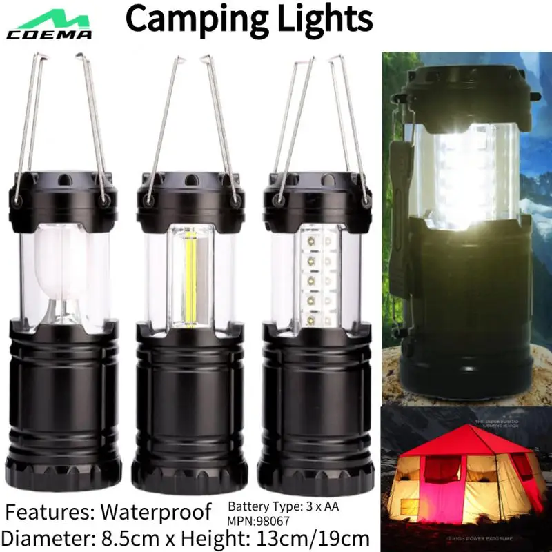 

2022new Outdoor COB Camping Lantern Retro Campsite Light Portable LED Emergency Lamp Hanging Tent Light For Garden Camping Light