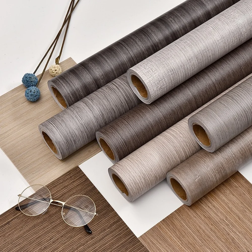 

Waterproof Self Adhesive PVC Wallpaper Roll Furniture Cabinets Vinyl Decorative Film Wood Grain Stickers for Diy Home Decor