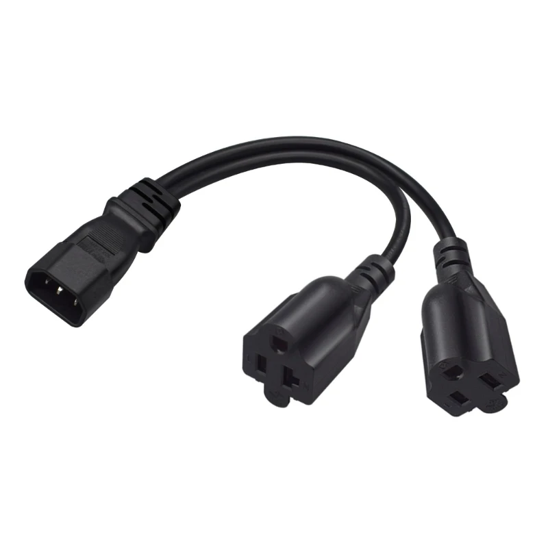 

3Pin Connector IEC320-C14 to Nema 5-15R+ 5-20R Converter Power Cable Cord Wire
