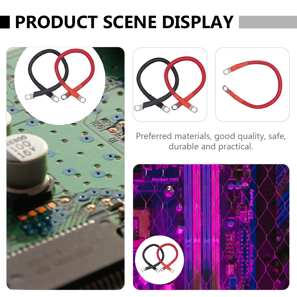 

2 Pcs Inverter Wire Cable Batteries Car Connection Cables Power Automotive Cord