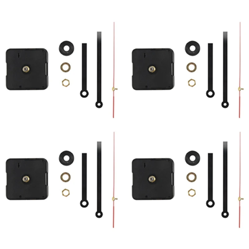 

5X Quartz Clock Movement Mechanism DIY Repair Parts Black + Hands