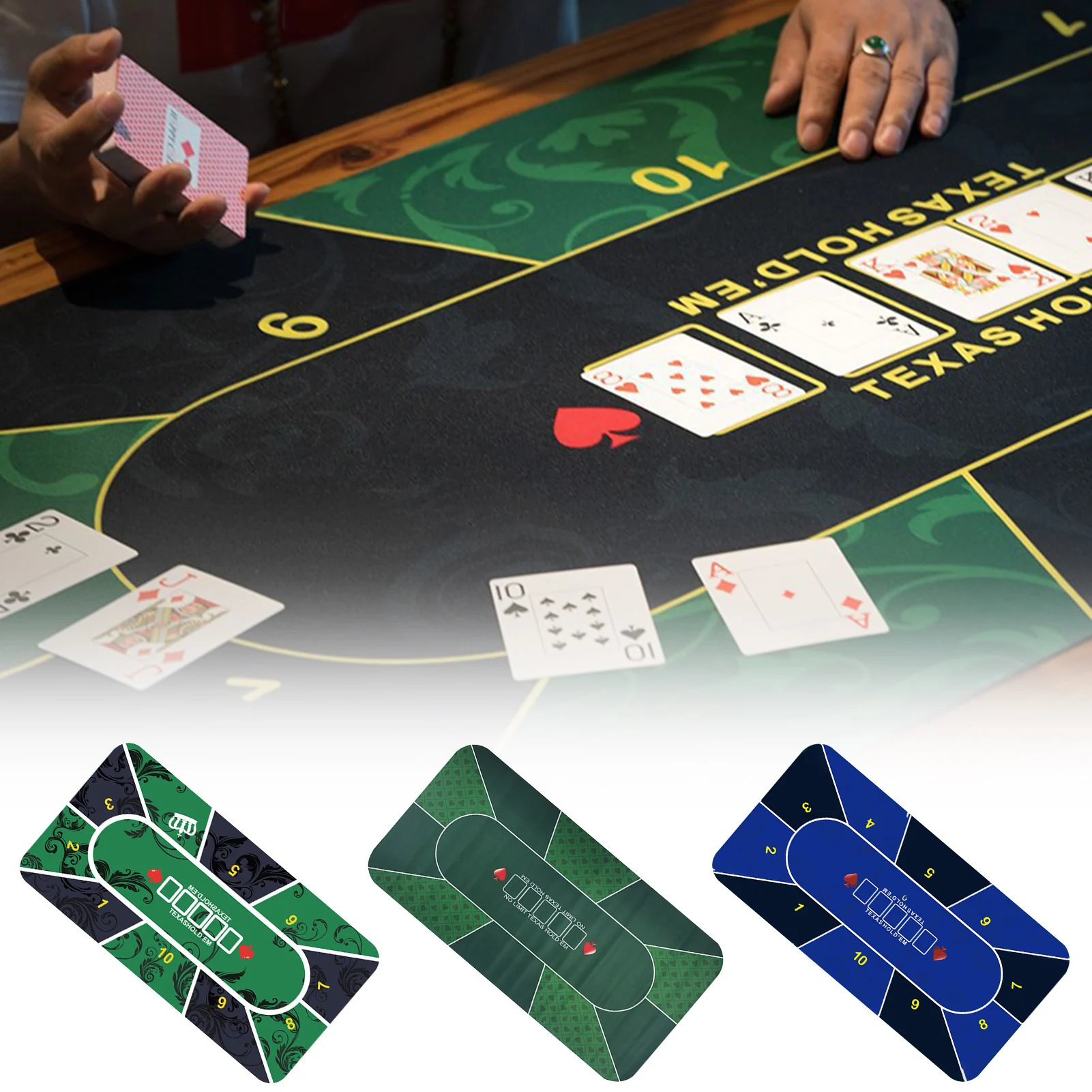 1.2*0.6m Texas Holdem Poker Mat Suede Rubber Table Cloth Table Top Digital Print Casino Poker Board Game