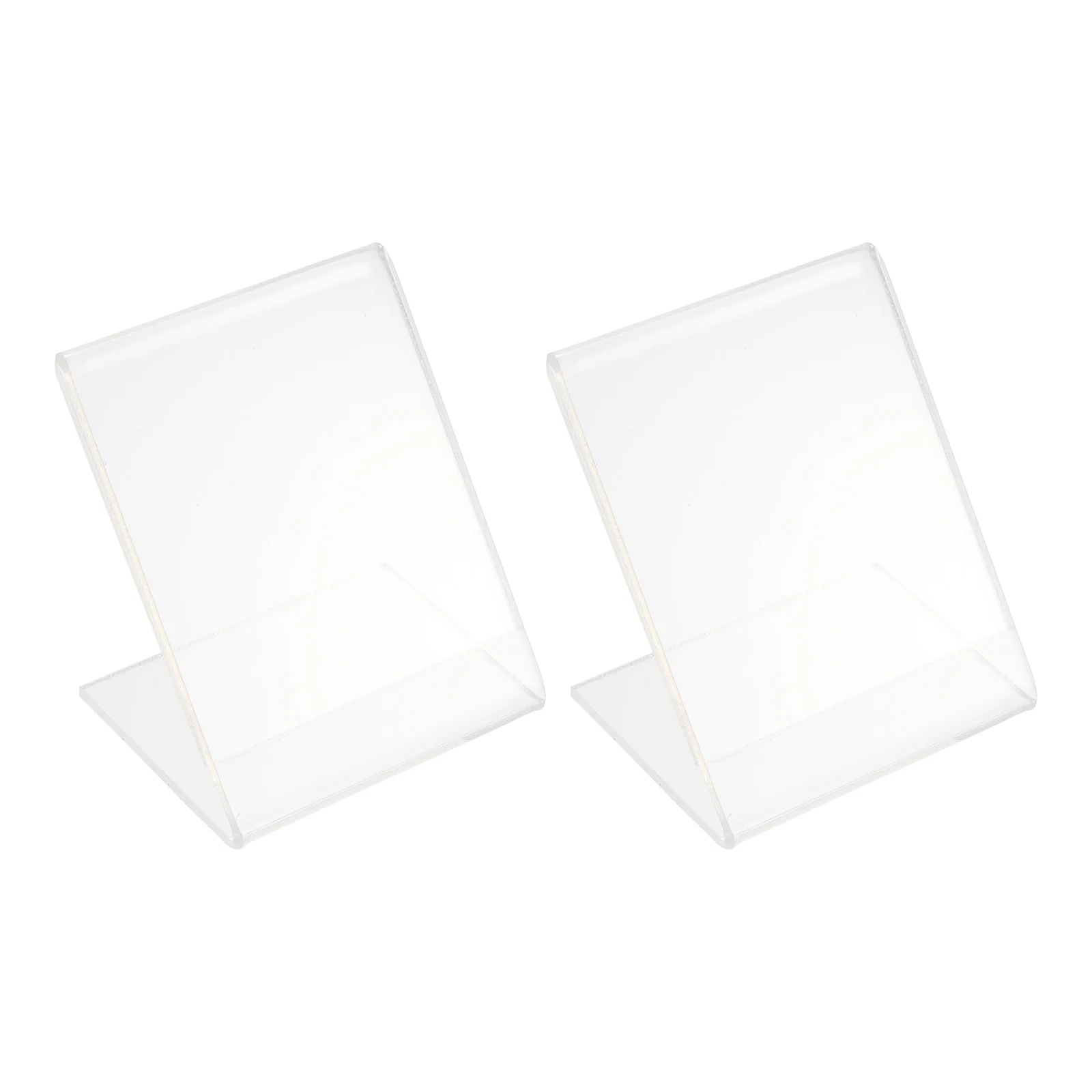 

2 Pcs QR Code Retail Label Holder Frame Sign Acrylic Display Stand Business Card Shape Holders Dining Table Name Cards