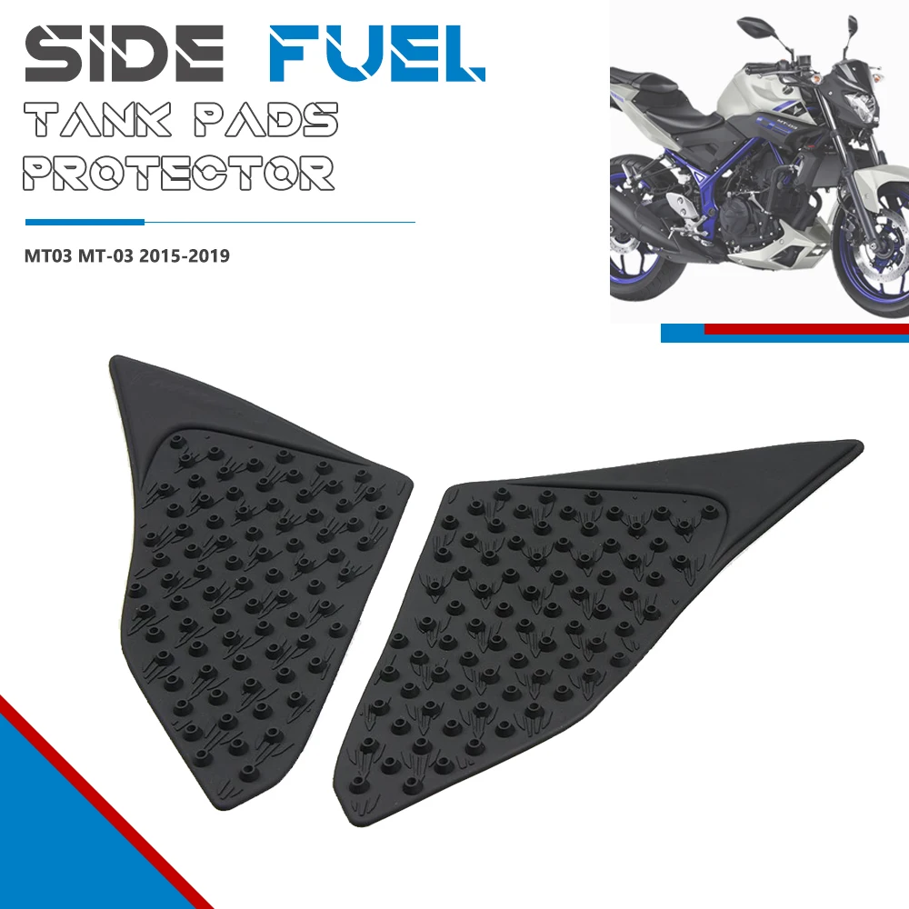 

Motorcycle Tank Pad Protector Sticker Decal Gas Fuel Knee Grip Traction Side For Yamaha MT03 MT-03 2015 2016 2017 2018 2019