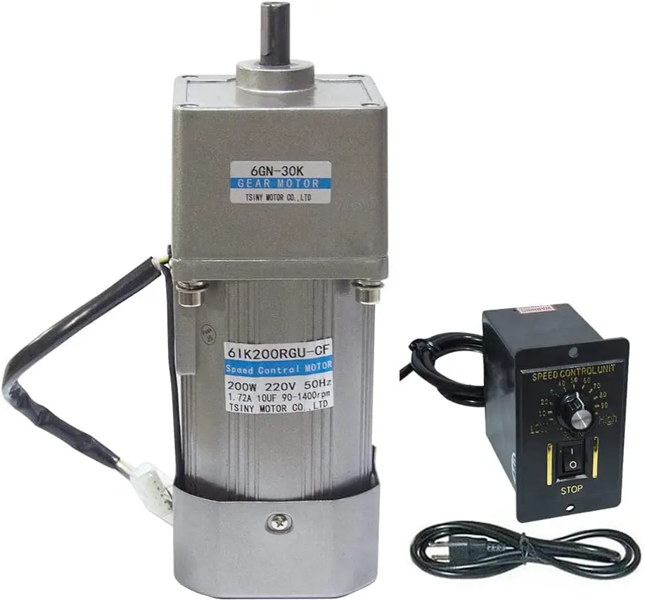 

Bemonoc High Toruqe 200W AC 110V 50/60HZ Low Speed 7.5RPM Electric Geared Reducer Motor CW CCW Printing Industry