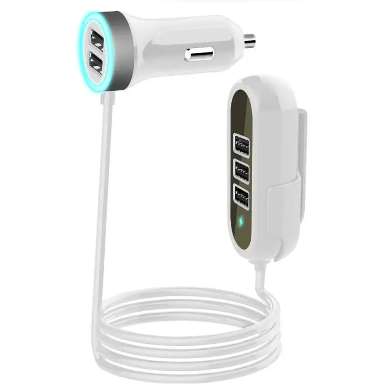 5USB Car Charging Multifunctional Car Charger with Cable Back Clip - Universal Car Charging 6.8A Fast Charging