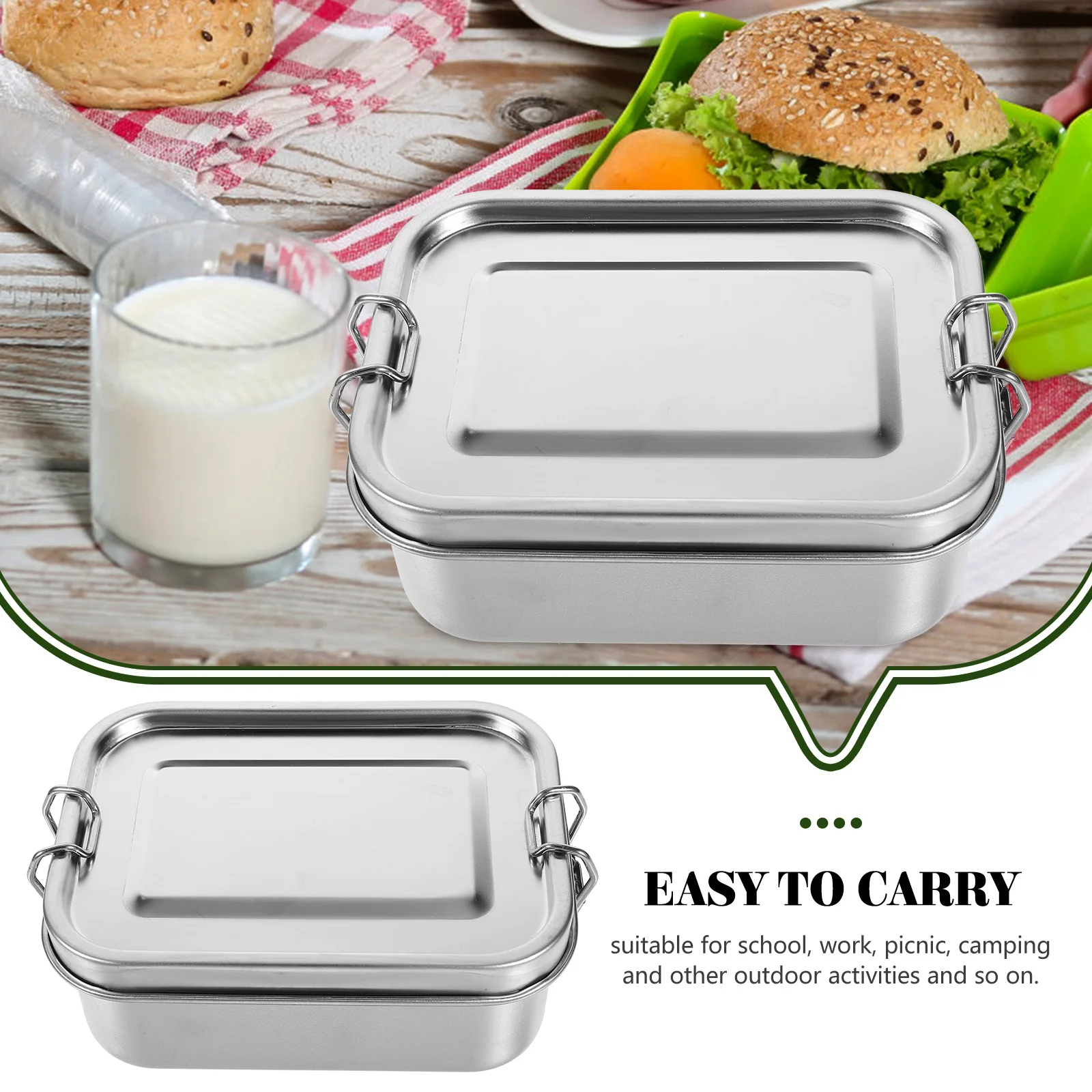 Оловянный хлеб из нержавеющей стали ланч-бокс контейнер для завтрака детские