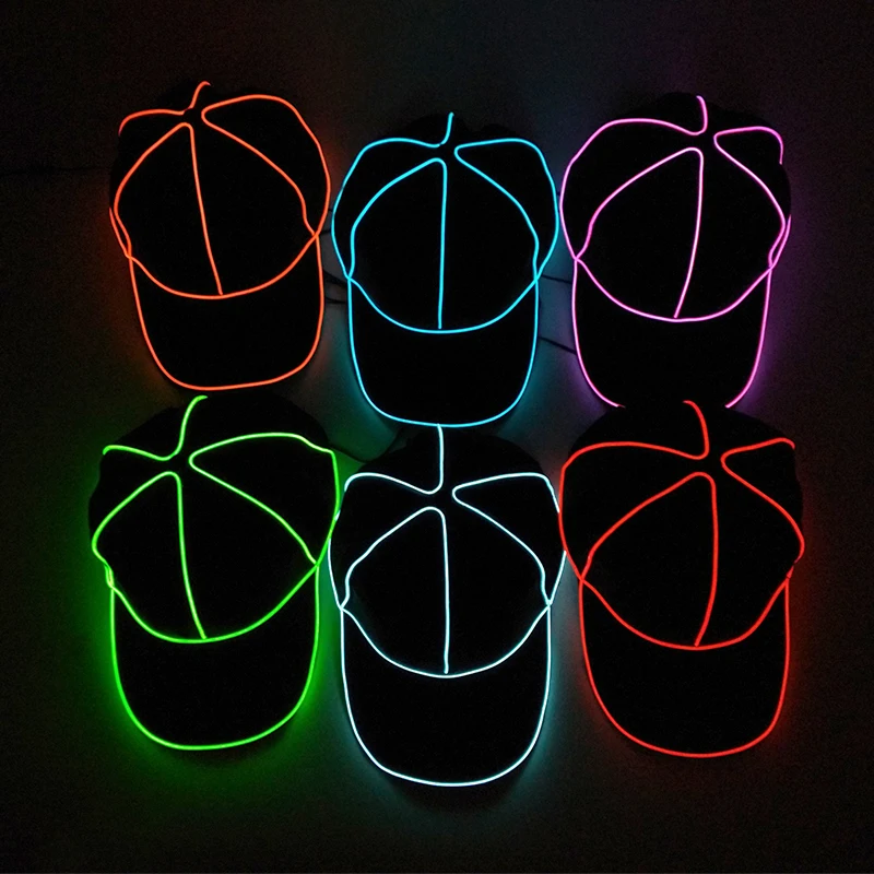 Фото Модная мигающая бейсболка со светодиодной подсветкой Glow Club Party Hip Hop Черная дорожная шляпа KTY Bar Party Спортивные забавные кепки для мероприятий №2