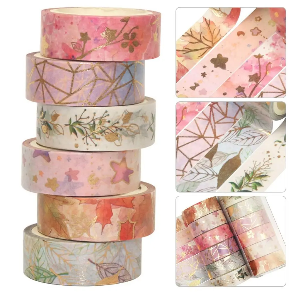 

6Roll Fashion Fresh Scrapbooking Kawaii Stationery Stickers Decorative Tape Paper Tape