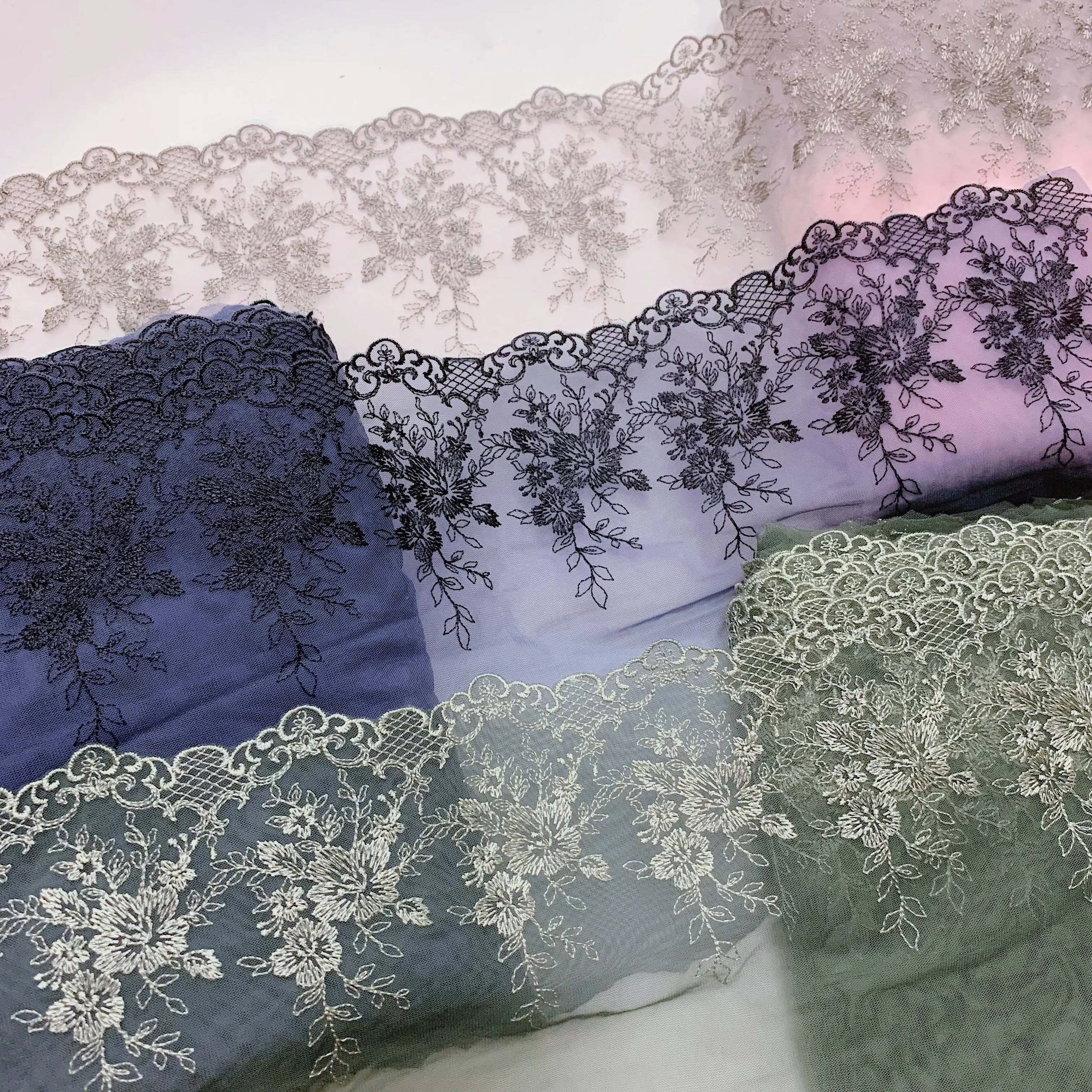 

15 ярдов, розовый, зеленый, синий Цветочный вышитый кружевной тканевый сетчатый бюстгальтер, свадебное платье, нижнее белье, шитье нижнего белья, украшения «сделай сам»