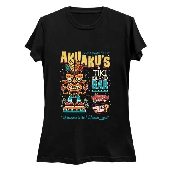 Милая Винтажная Футболка Akuaku Tiki Island жуткая с мультяшной карикатурой для серфинга