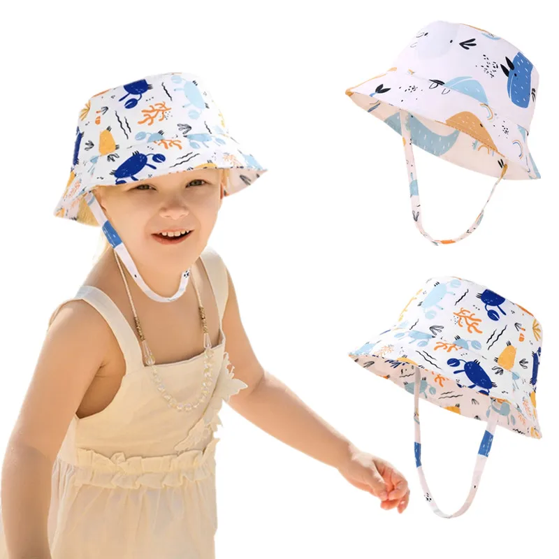 

Летняя женская мультяшная шляпа унисекс для мальчиков и девочек, защита от солнца, рыбацкая шляпа с широкими полями, пляжная шляпа, Панама, козырек