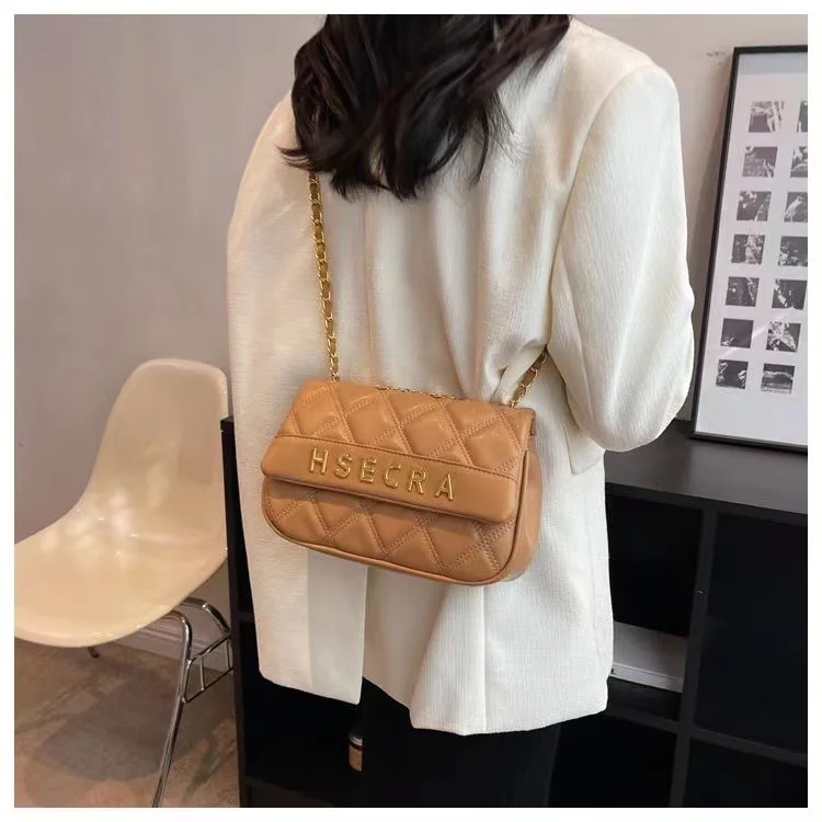 Women's Retro Bag Female 2022 New Fashion Casual Diamond Lattice Chain Shoulder All-match Crossbody Messenger Bag for Ladies