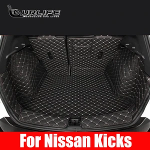 Car Leather Fully Surrounded Trunk Mat for Nissna Kicks 2018 2019 2020 2021 2022 Accessories Seat Pad Interior Trim Carpet