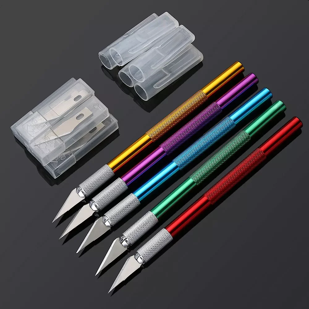 

20222022 New Paper Knife Engraving Cutter Metal Handle Craft utility Carving Knife Safety Cutter Paper Knife 6 Pcs Blade Accesso