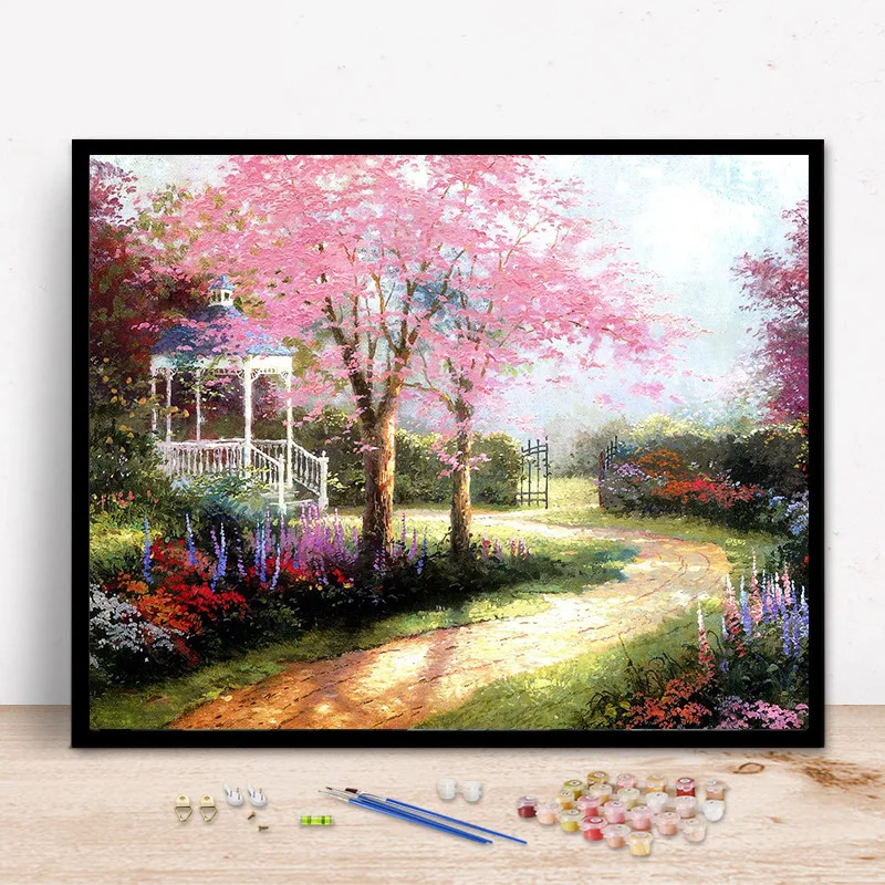 

3889Ann-Tulip diy digital oil painting oil painting acrylic flower painting explosion hand-filled landscape painting