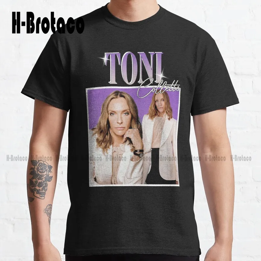 

Классическая футболка Toni Collette, Высококачественная Милая элегантная Милая мультяшная Милая хлопковая фотография, оригинальный подарок уни...