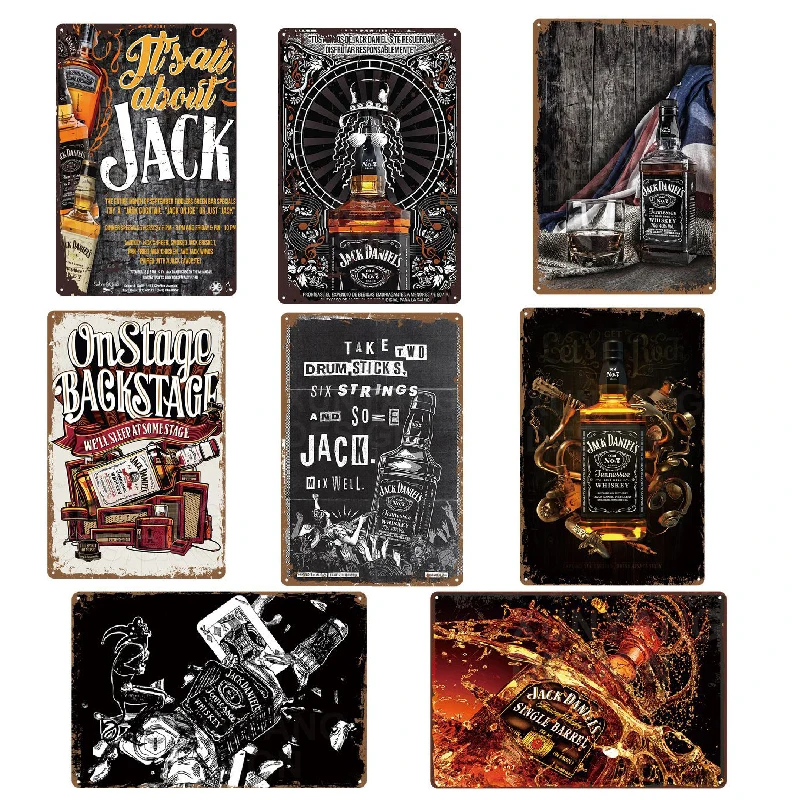 

Retro Cold Wine Beer Plaque Jack Whiskey Metal Tin Signs Painting Poster Vintage Wall Art Sticker Pub Bar Home Casino Decor