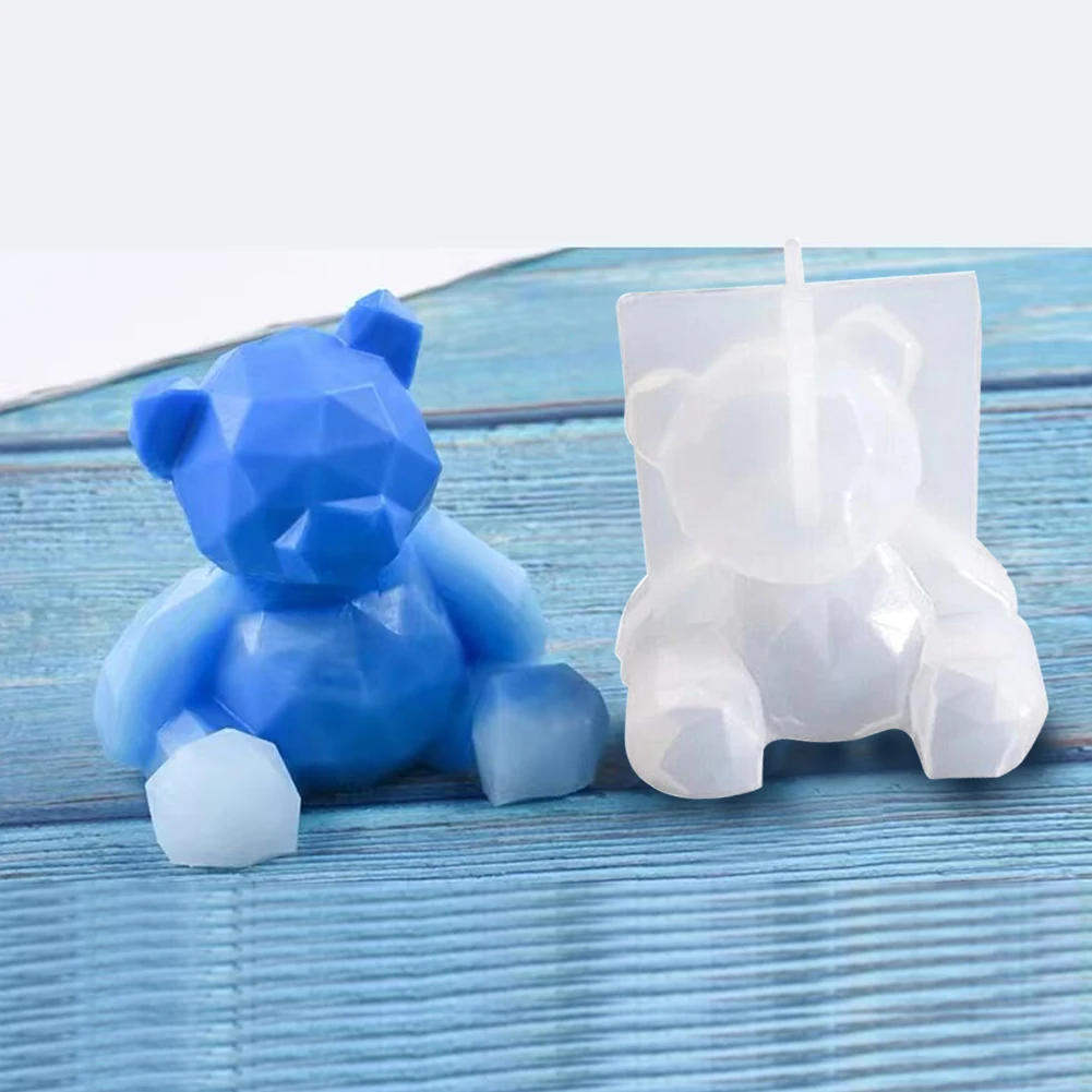 

Bear Silicone Mold 3D Geometric Epoxy Resin Gypsum Candle Mold DIY Crystal Crafts Ornaments Making Tools