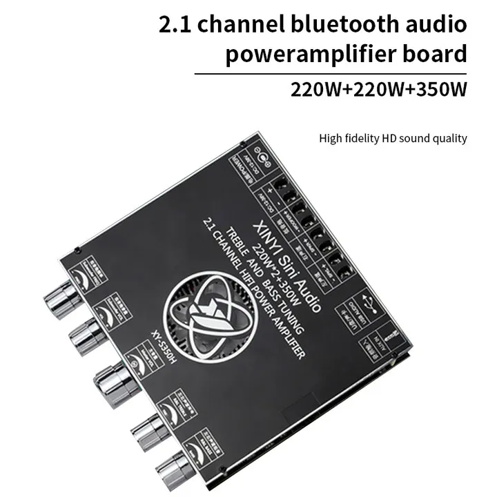 

2*220W+350W TPA3251 Blue-tooth Power Amplifier Board Subwoofer Theater Audio Stereo Equalizer Amp 2.1 Ch Class D USB Sound Card