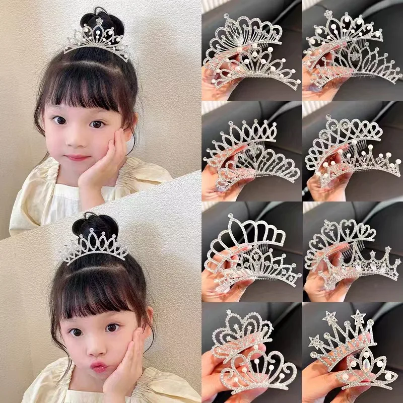 

Crown Hair Comb Princess Birthday Party Crystal Hair Clip Children Hair Band Girl Headband Rhinestone Girl Hair Accessories