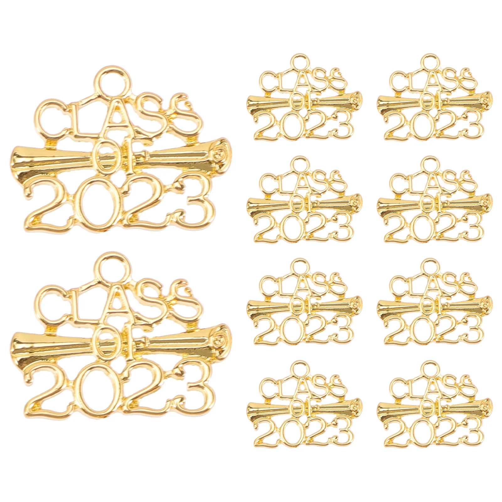 

10 Pcs 2023 Graduation Pendant Dainty Necklace 2023 Party Favors Delicate 2023 New Year Charm Alloy 2023 Graduation Charm