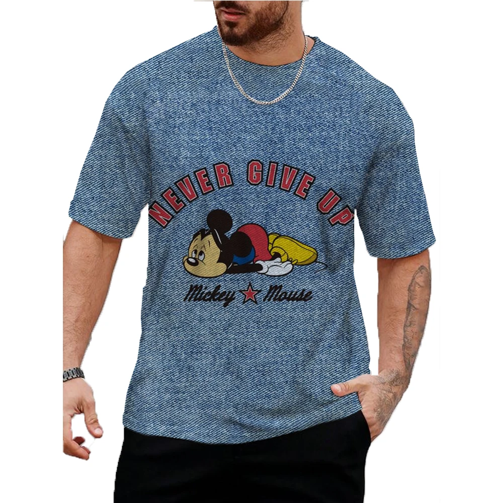 Лето 2023 футболка с коротким рукавом и 3d принтом Disney Микки Маусом мужская героями