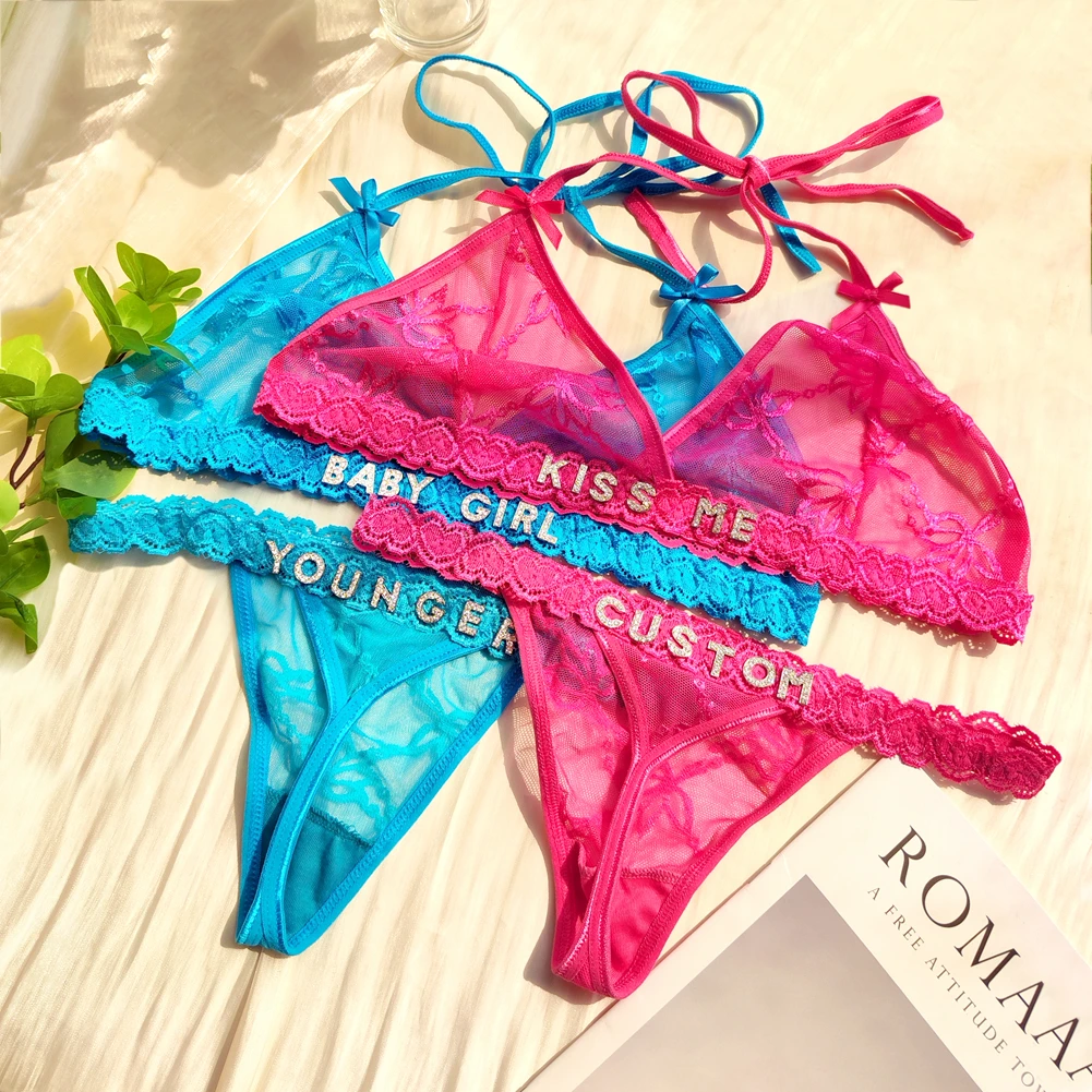 Комплект нижнего белья по индивидуальному заказу сексуальные кружевные стринги