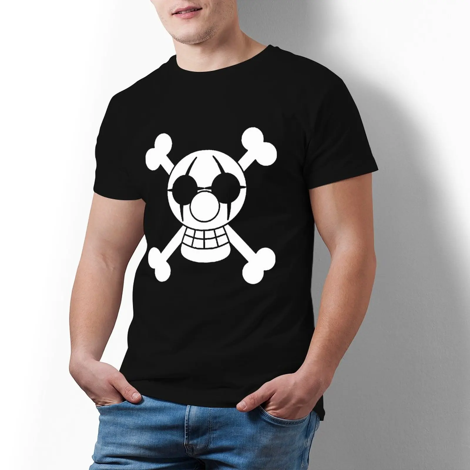 

Bandai One Piece Buggy Pirates Jolly Roger T Shirt Anime Cotton Male T-Shirt Short Sleeves Graphic Tshirt Casual