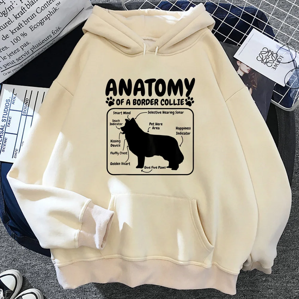 Border Collie hoodie patterned casual wear comic comfortable funny printed design girl tracksuits anime youthful soft fabric