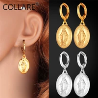 collare virgin mary earrings for women goldsilver color catholic drop earrings religious christian jewelry e240