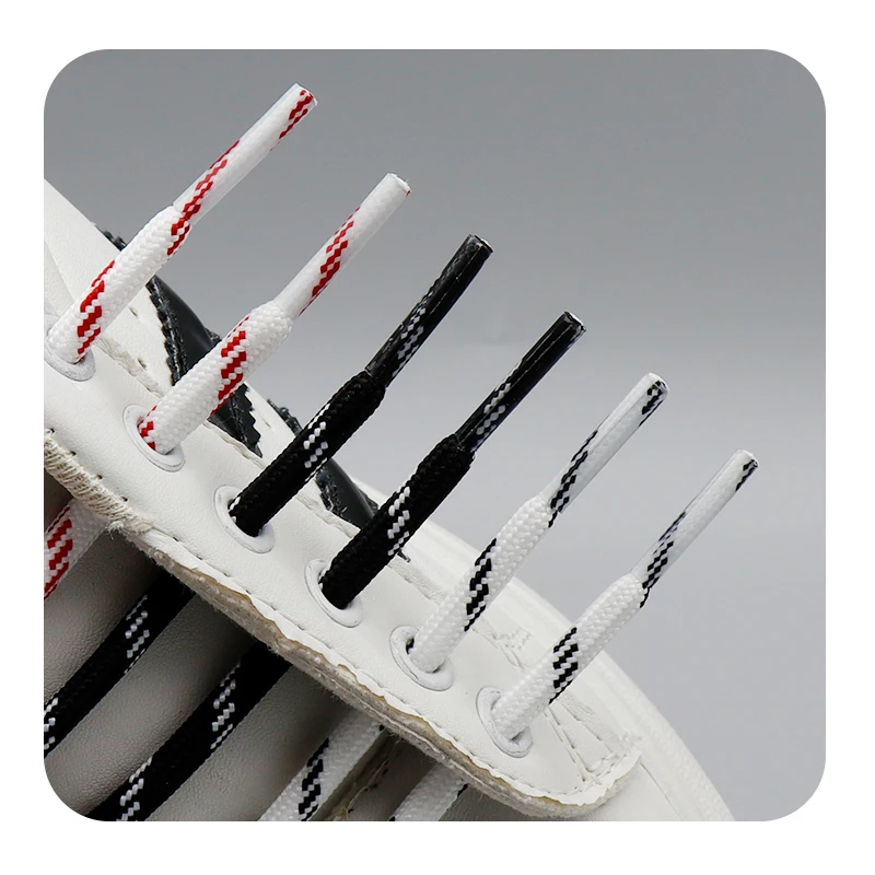 

5.5mm Round Laces Sports Black White Red Shoelaces Unisex Casual Shoestring Bootlaces For Clunky Sneakers Dad Shoes