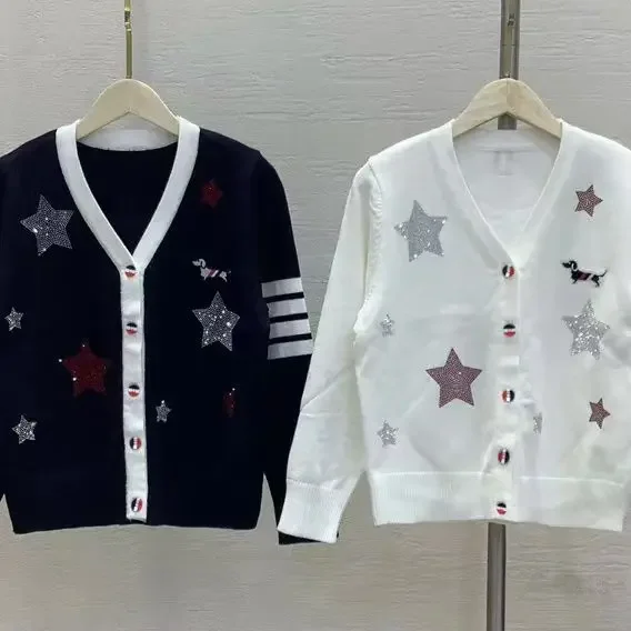 Женский темно-синий кардиган в консервативном стиле вязаный свитер женский