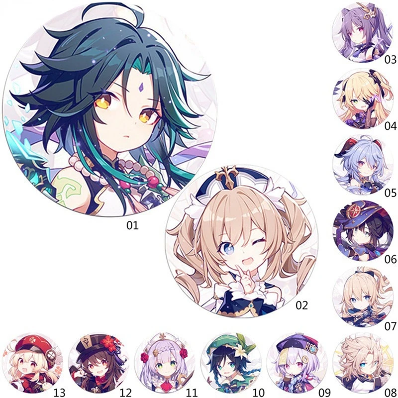 

58mm Online Game Genshin Impact Brooch Pin Cosplay Badge Accessories for Clothes Backpack Decoration Gift Wholesale 2022 Cute