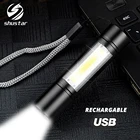 USB Перезаряжаемый Фонарик 3 режима освещения COB + XPE светодиодный мини-фонарик водонепроницаемый портативный используется для кемпинга, езды на велосипеде, работы и т. д.