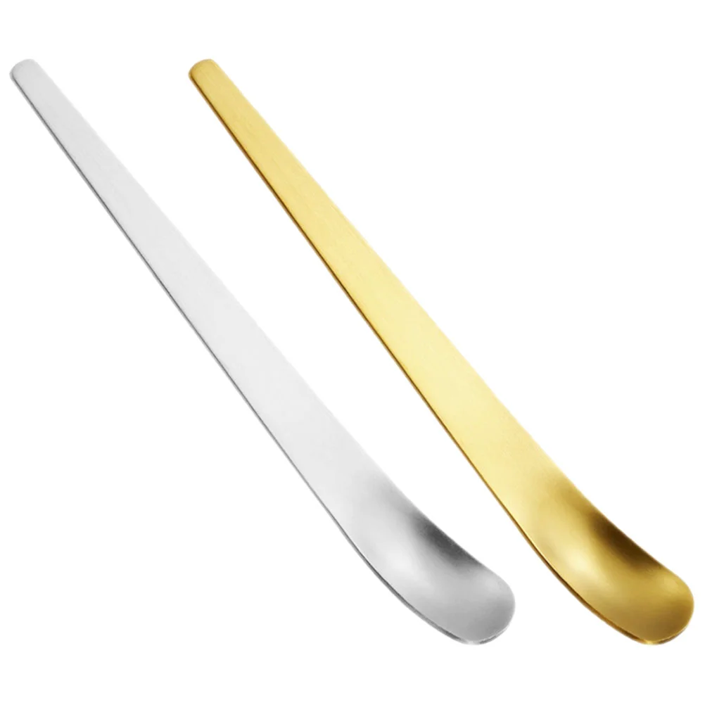 

2 Pcs Metal Spoons Coffee Home Supply Tea Small Dessert Delicate Stirring Scoop